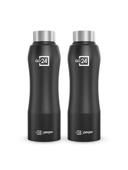 Go24 - Bistro Black Knight Bistro Stainless Steel Fridge Bottle - 750ml (Pack of 2)