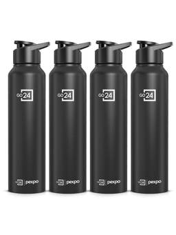 Go24 - Chromo Black Knight Chromo Stainless Steel Non- Insulated Bottle - 950ml (Pack of 4)