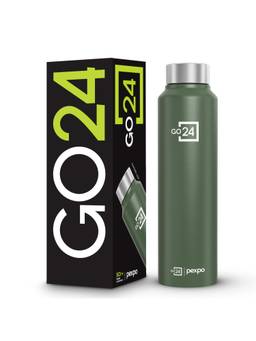 Go24 - Chromo Military Green Chromo Stainless Steel Fridge Bottle - 950ml