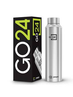 Go24 - Chromo Silver Chromo Stainless Steel Fridge Bottle - 950ml
