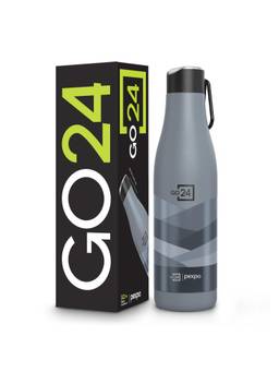 Go24 - Infinity Grey Infinity Stainless Steel 3 Layer Insulated Wave Printed Bottle - 750ml