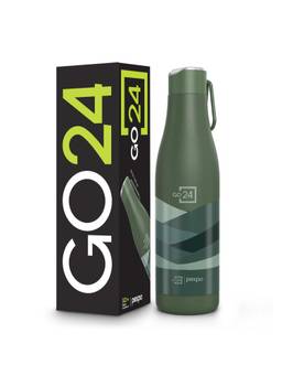 Go24 - Green Infinity Stainless Steel 3 Layer Insulated Wave Printed Bottle - 750ml
