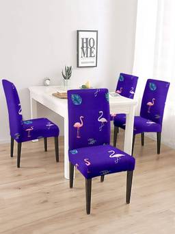 Cortina - Set of 4 Blue Abstract Printed Chair Cover