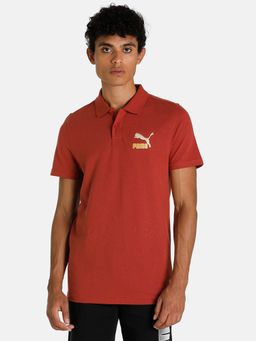 Puma - Archive Graphic Mens Red Polo T-Shirt