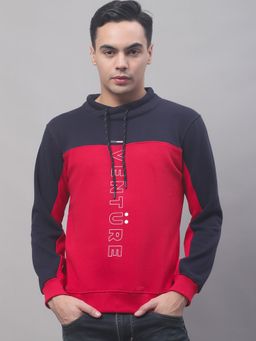 Cantabil - Printed Red Sweatshirt For Men