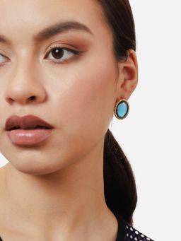 Sohi - Gold Plated Party Designer Stone Stud for Women