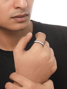 NVR - Mens Silver Metal Ring
