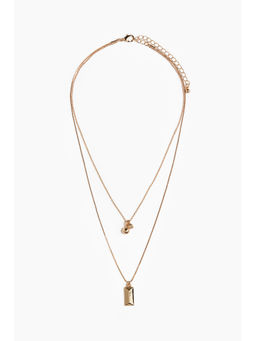 H&M - Women Gold Two-Strand Pendant Necklace