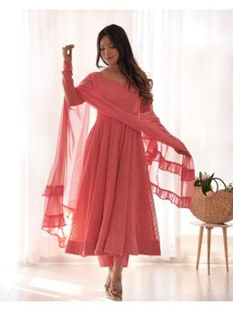 FAST FASHIONS - Sequin Embellished Anarkali Kurta with Pant and Dupatta