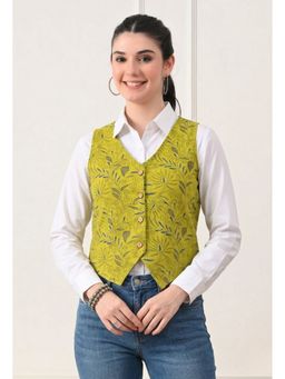 DECKEDUP - Women Tailored Green Waist Coat