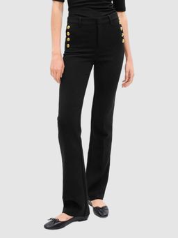 GAP - Women Black High-Rise Regular Fit Sailor Trouser