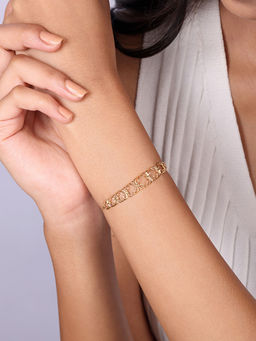 Mia by Tanishq - Contoured Hollow 14 Kt Yellow Gold Bracelet