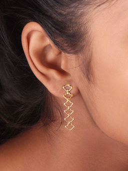 Mia by Tanishq - Geometric Muse 14 Kt Yellow Gold Drop Earrings