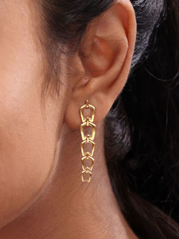 Mia by Tanishq - Cubist Couture 14 Kt Yellow Gold Drop Earrings