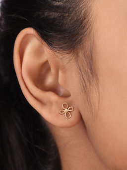 Mia by Tanishq - Eternal Blossom 14 Kt Yellow Gold Stud Earrings