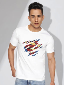 The Souled Store - Men Official Superman The Classic Symbol White T-shirts