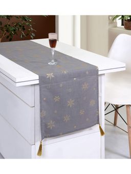 ODE & CLEO - Printed Table Mat with Table Runner for Dining Table, Grey