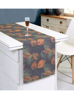 ODE & CLEO - All Over Leaf Print Cotton Table Runner for Dining Table Multi-Color