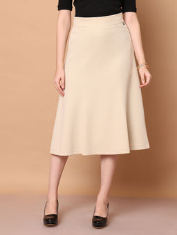 Exude - Beige Victory A-Line Knee Length Skirt