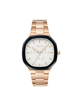 Obaku - Lid Multifunction White Octangle Dial Mens Watch - V275GMMISV