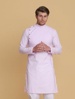 TAHVO - Men Lavender Cotton Regular Fit Kurta