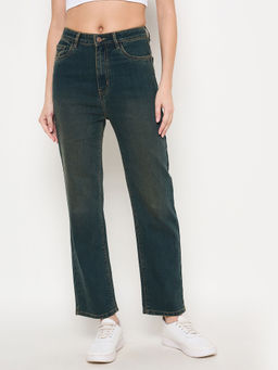 Madame - Navy Blue Tinted Stone Wash Cotton Blend Denim Jeans