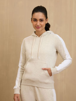 Nykd by Nykaa - Buttery-Soft Fleece Pullover Hoodie, Oatmeal Melange - NYLE702