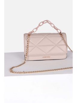 Allen Solly - Women Casual Textured Beige Handbag with Detachable Strap