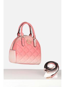 Allen Solly - Women Casual Textured Pink Handbag with Detachable Strap