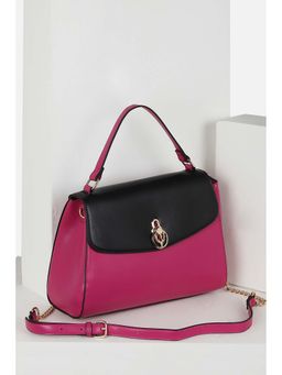Allen Solly - Women Casual Solid Pink Handbag with Detachable Strap