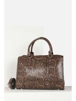 Allen Solly - Women Casual Printed Brown Handbag with Detachable Strap