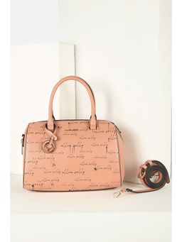 Allen Solly - Women Casual Printed Peach Handbag with Detachable Strap