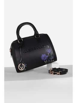 Allen Solly - Women Casual Printed Black Handbag with Detachable Strap
