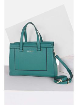 Allen Solly - Women Casual Textured Green Handbag with Detachable Strap