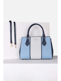 Allen Solly - Women Casual Colorblock Blue Handbag with Detachable Strap