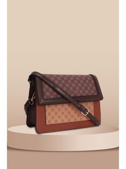 Allen Solly - Women Casual Printed Brown Sling Bag