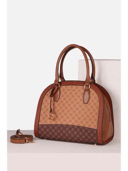 Allen Solly - Women Casual Textured Brown Handbag with Detachable Strap