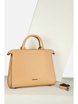 Allen Solly - Women Casual Solid Beige Handbag with Detachable Strap
