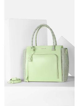 Allen Solly - Women Casual Textured Green Handbag with Detachable Strap