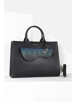 Allen Solly - Women Casual Textured Black Handbag with Detachable Strap