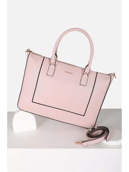 Allen Solly - Women Formal Textured Pink Handbag with Detachable Strap