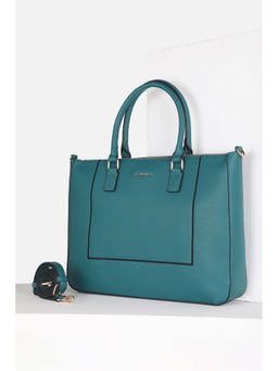 Allen Solly - Women Formal Textured Green Handbag with Detachable Strap