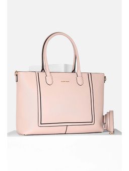 Allen Solly - Women Formal Solid Pink Handbag with Detachable Strap