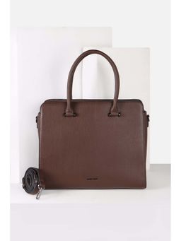 Allen Solly - Women Casual Textured Brown Handbag with Detachable Strap