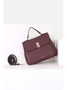 Allen Solly - Women Casual Textured Maroon Handbag with Detachable Strap