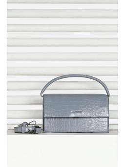 Allen Solly - Women Casual Textured Grey Handbag with Detachable Strap