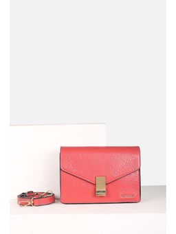 Allen Solly - Women Casual Textured Peach Sling Bag with Detachable Strap