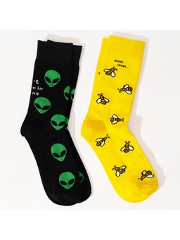 Thela Gaadi - Multicolor Printed Socks (Pack of 2)