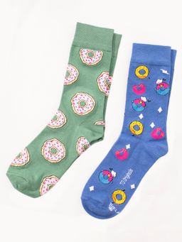 Thela Gaadi - Multicolor Printed Socks (Pack of 2)