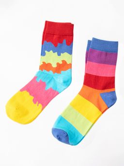Thela Gaadi - Multicolor Printed Socks (Pack of 2)